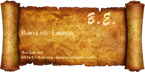 Banizs Emese névjegykártya